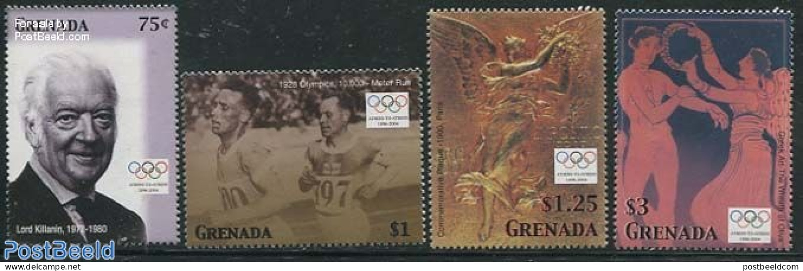 Grenada 2004 Olympic Games Athens 4v, Mint NH, History - Sport - Netherlands & Dutch - Athletics - Olympic Games - Géographie