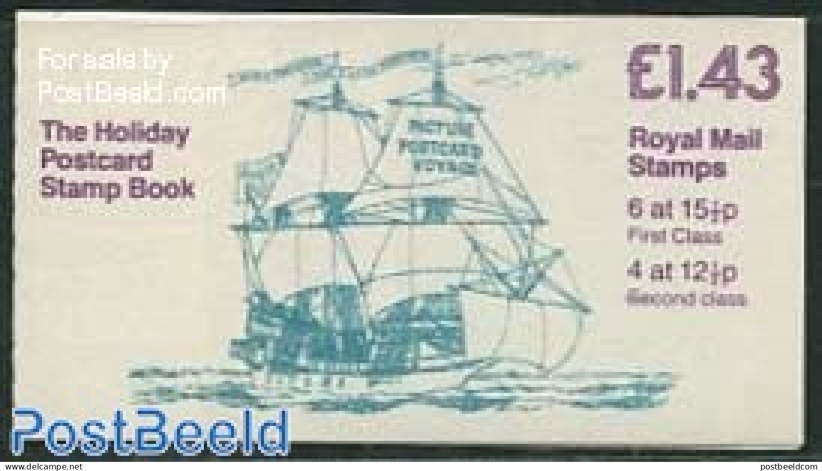 Great Britain 1982 Def. Booklet, Holiday Postcard, Selvedge At Right, Mint NH, Transport - Stamp Booklets - Ships And .. - Nuovi