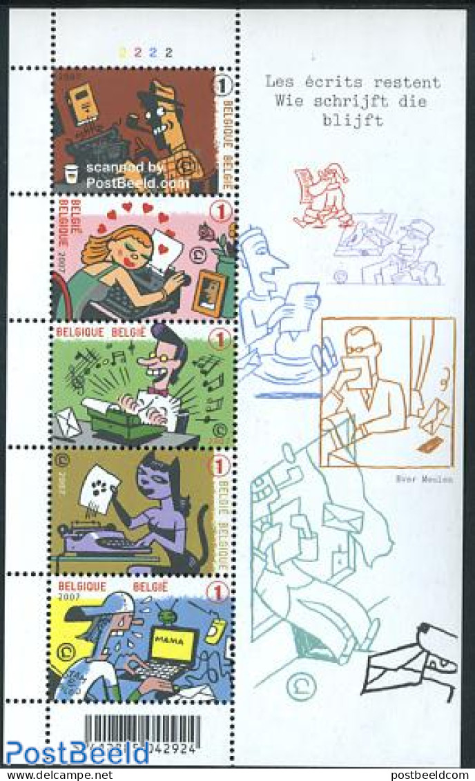 Belgium 2007 Stamp Festival 5v M/s, Mint NH, Nature - Performance Art - Science - Cats - Music - Computers & IT - Art .. - Unused Stamps