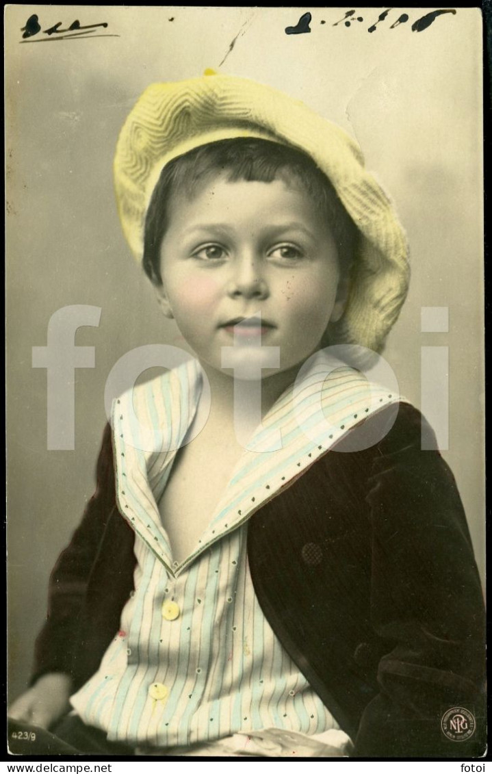1905 REAL STUDIO PHOTO FOTO POSTCARD STYLE BOY GARÇON DANDY NPG BERLIN GERMANY ENFANT CHILD - Photographie