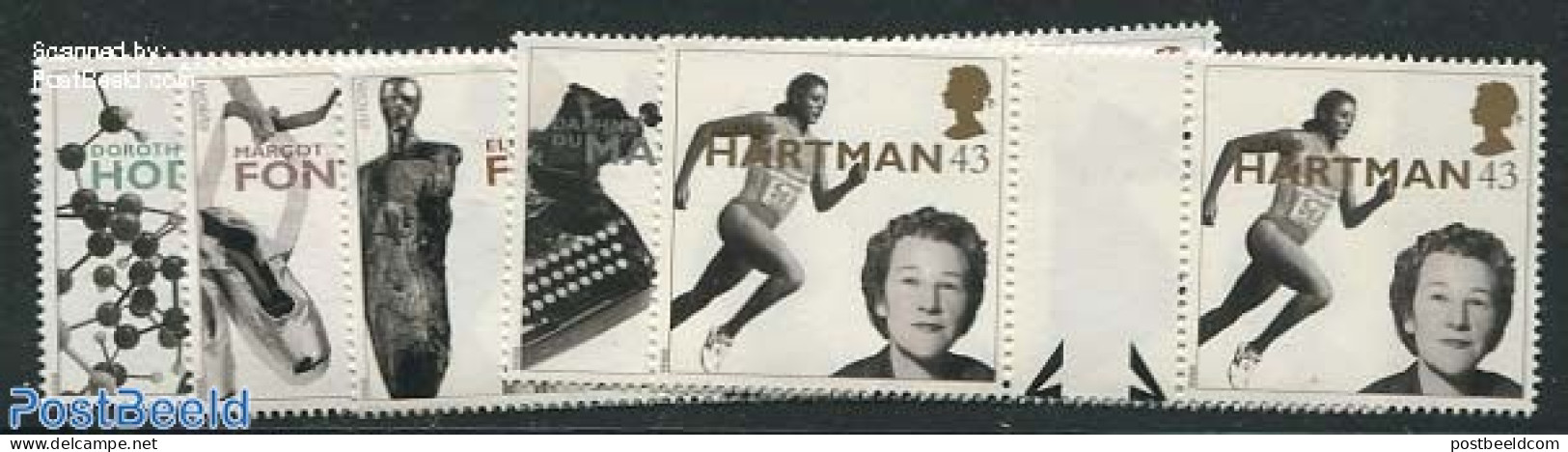 Great Britain 1996 Women 5v, Gutter Pairs, Mint NH, History - Performance Art - Europa (cept) - Nobel Prize Winners - .. - Nuevos