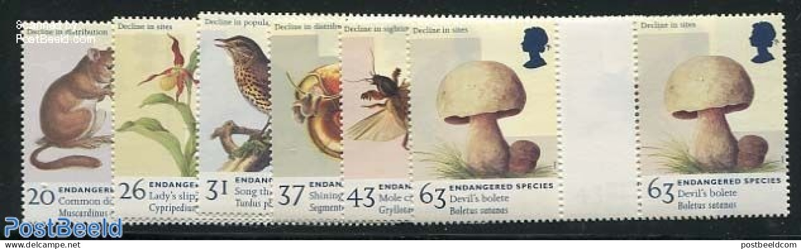 Great Britain 1998 Nature Conservation 6v, Gutter Pairs, Mint NH, Nature - Animals (others & Mixed) - Birds - Insects .. - Neufs