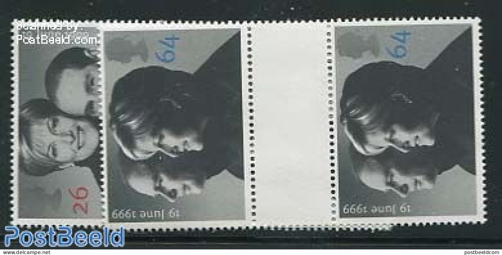 Great Britain 1999 Edward & Sophie Wedding 2v, Gutter Pairs, Mint NH, History - Kings & Queens (Royalty) - Neufs
