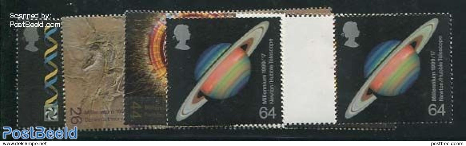 Great Britain 1999 Millennium, Science 4v, Gutter Pairs, Mint NH, Health - Unused Stamps