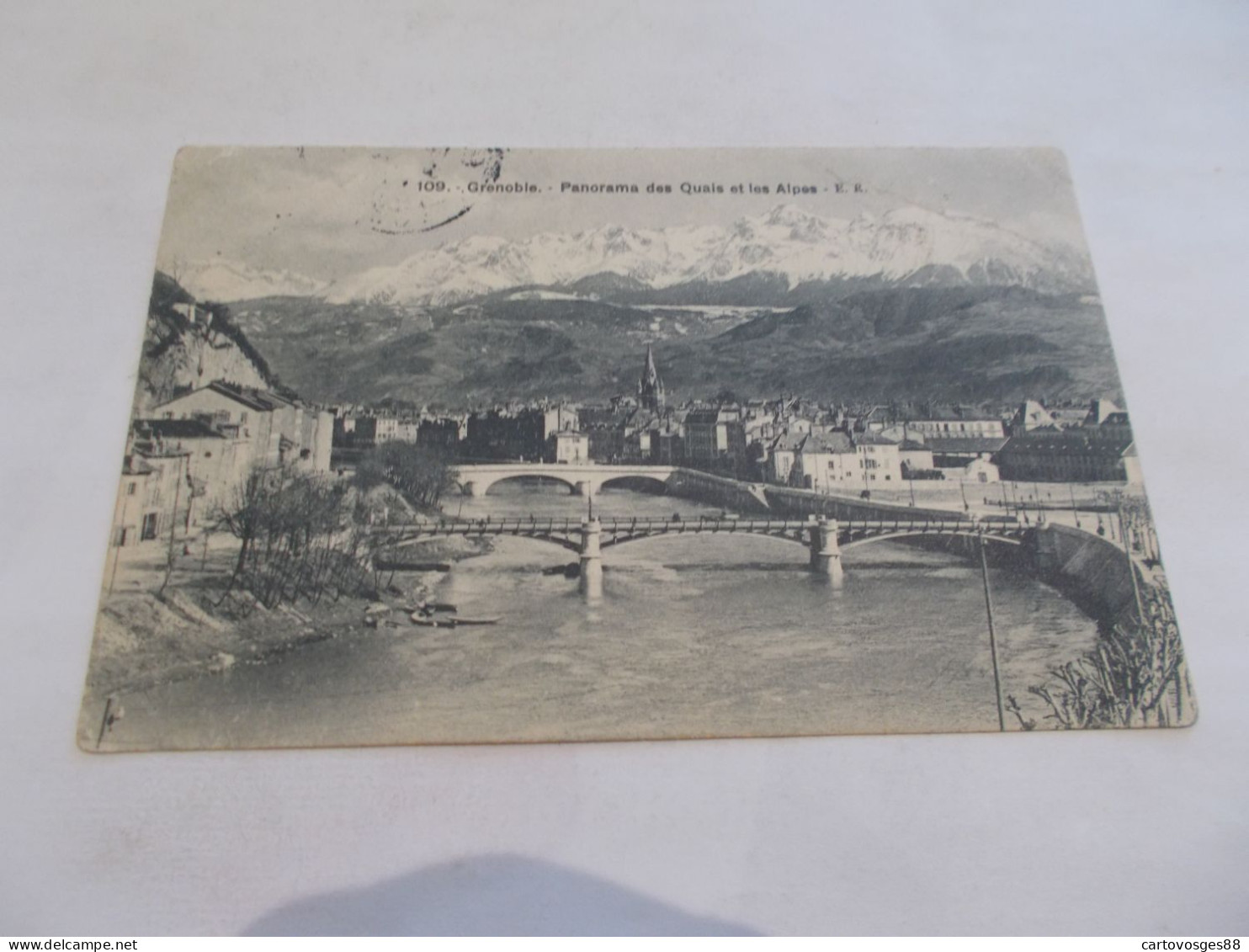 GRENOBLE ( 38 Isere ) PANORAMA DES QUAIS ET LES ALPES  1910 - Grenoble