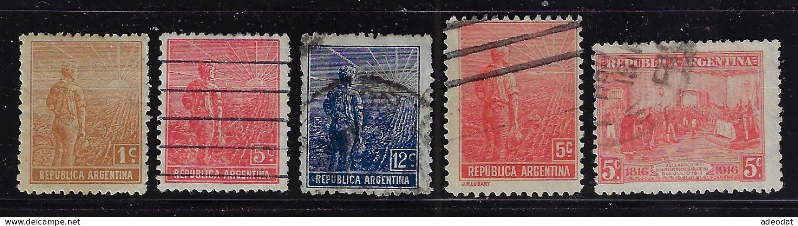 ARGENTINA  1912,1916  SCOTT #190,194,196,220 USED - Gebraucht