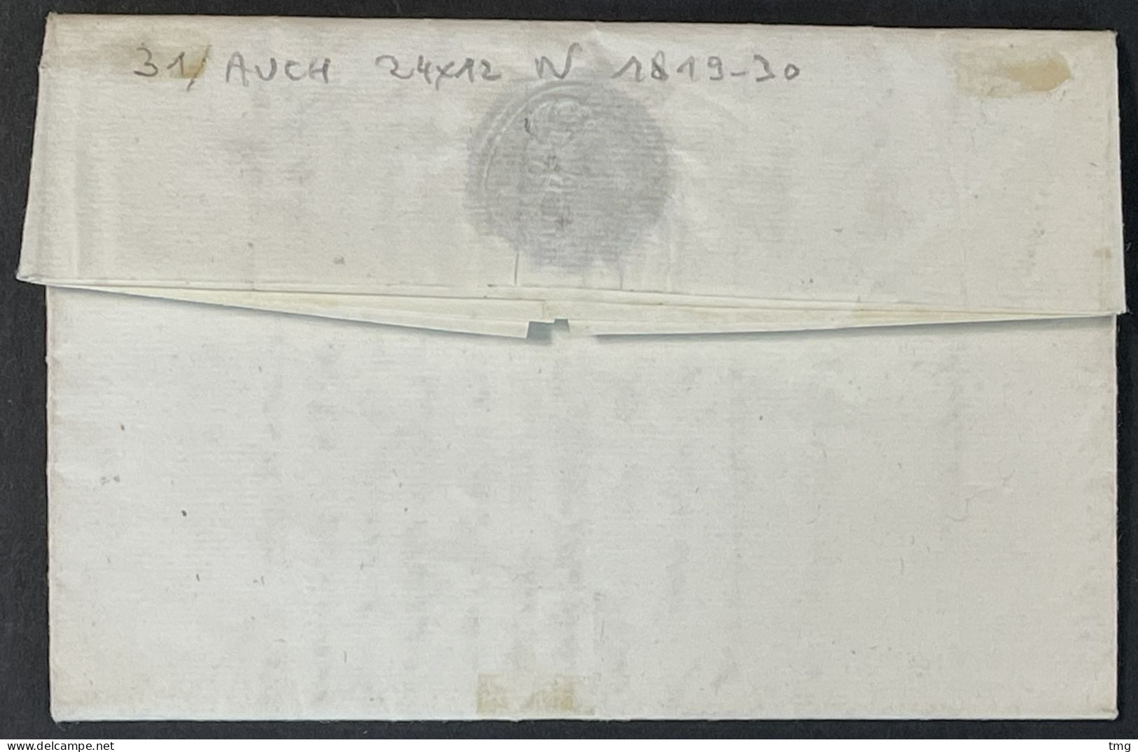 Lettre Auch Gers (31) LAC Marque Linéaire  31 Auch 24x10 17.03.1822 France – 9ciel - 1801-1848: Précurseurs XIX