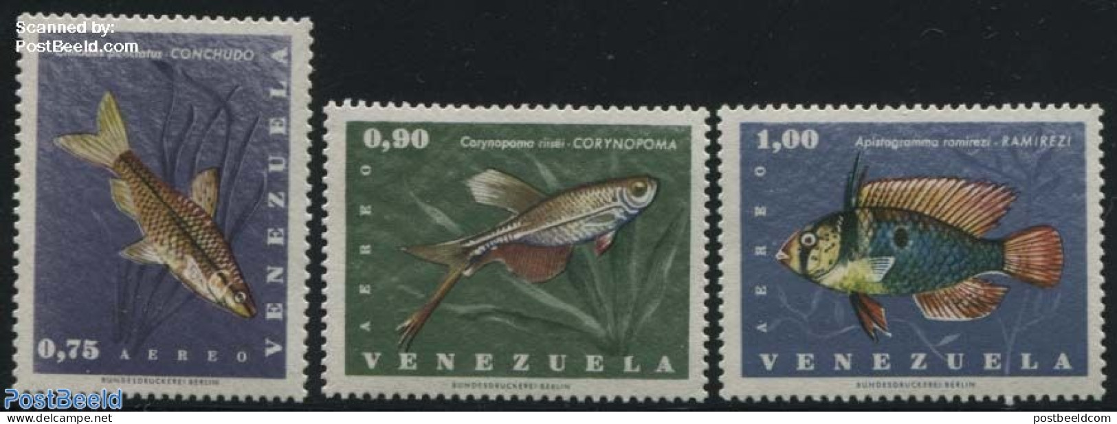Venezuela 1966 Fish 3v, Airmail, Mint NH, Nature - Fish - Fishes