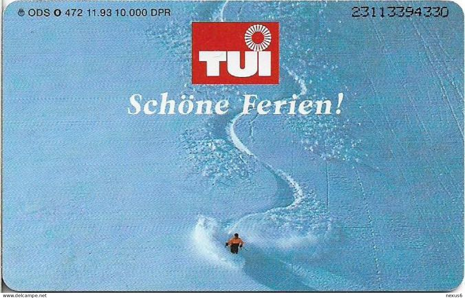 Germany - TUI 11 - Skifahrer - O 0472 - 11.1993, 6DM, 10.000ex, Used - O-Series : Séries Client