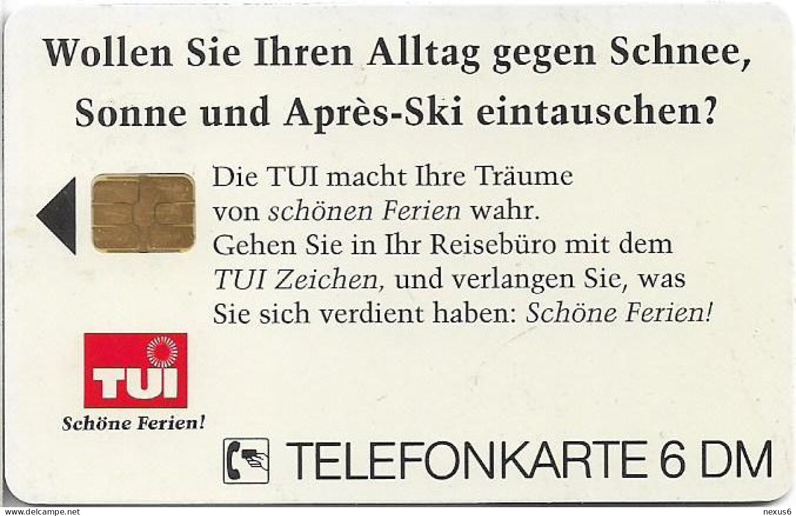 Germany - TUI 11 - Skifahrer - O 0472 - 11.1993, 6DM, 10.000ex, Used - O-Series : Séries Client