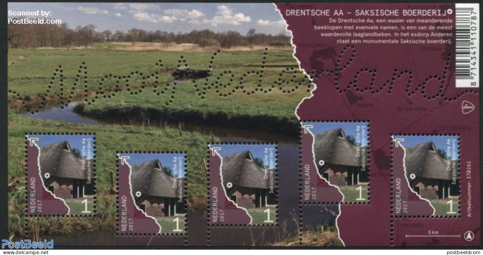 Netherlands 2017 Beautiful Netherlands, Drentsche Aa, Mint NH, Various - Agriculture - Unused Stamps