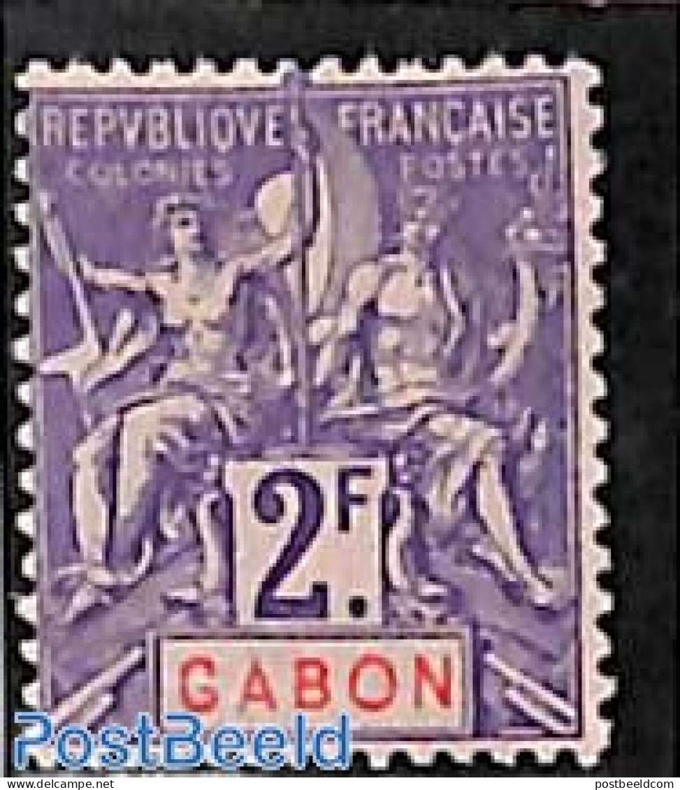 Gabon 1904 2f, Stamp Out Of Set, Unused (hinged) - Neufs