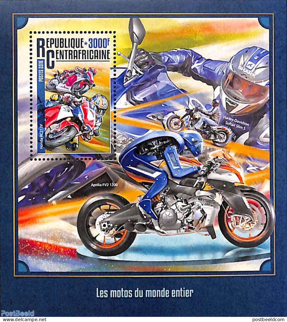 Central Africa 2016 Motorcycles S/s, Mint NH, Transport - Motorcycles - Motorräder