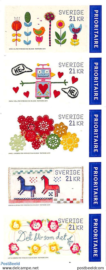 Sweden 2019 Handicrafts 5v S-a, Mint NH, Various - Textiles - Art - Handicrafts - Neufs