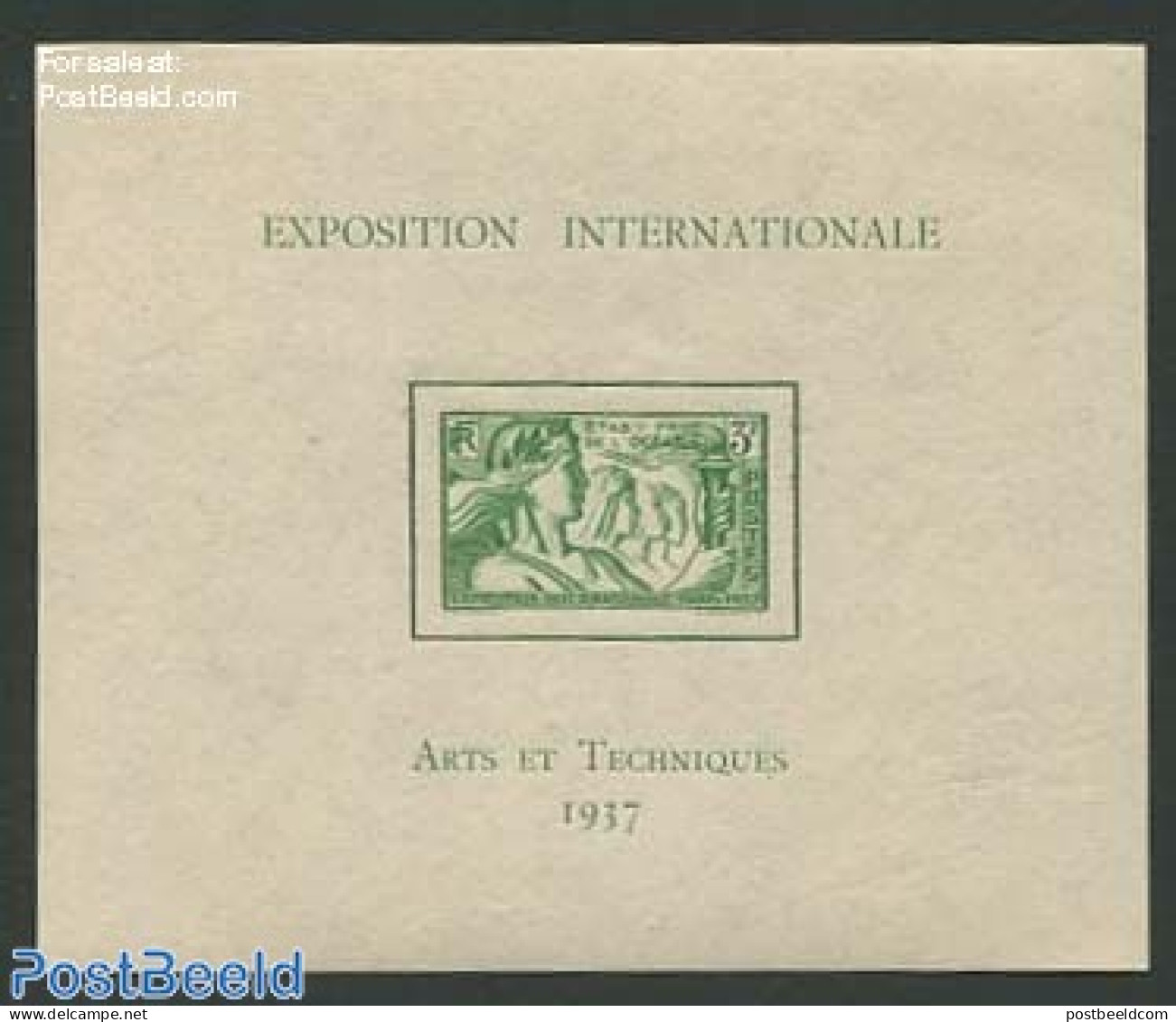 French Oceania 1937 World Expo Paris S/s, Unused (hinged), Various - World Expositions - Other & Unclassified