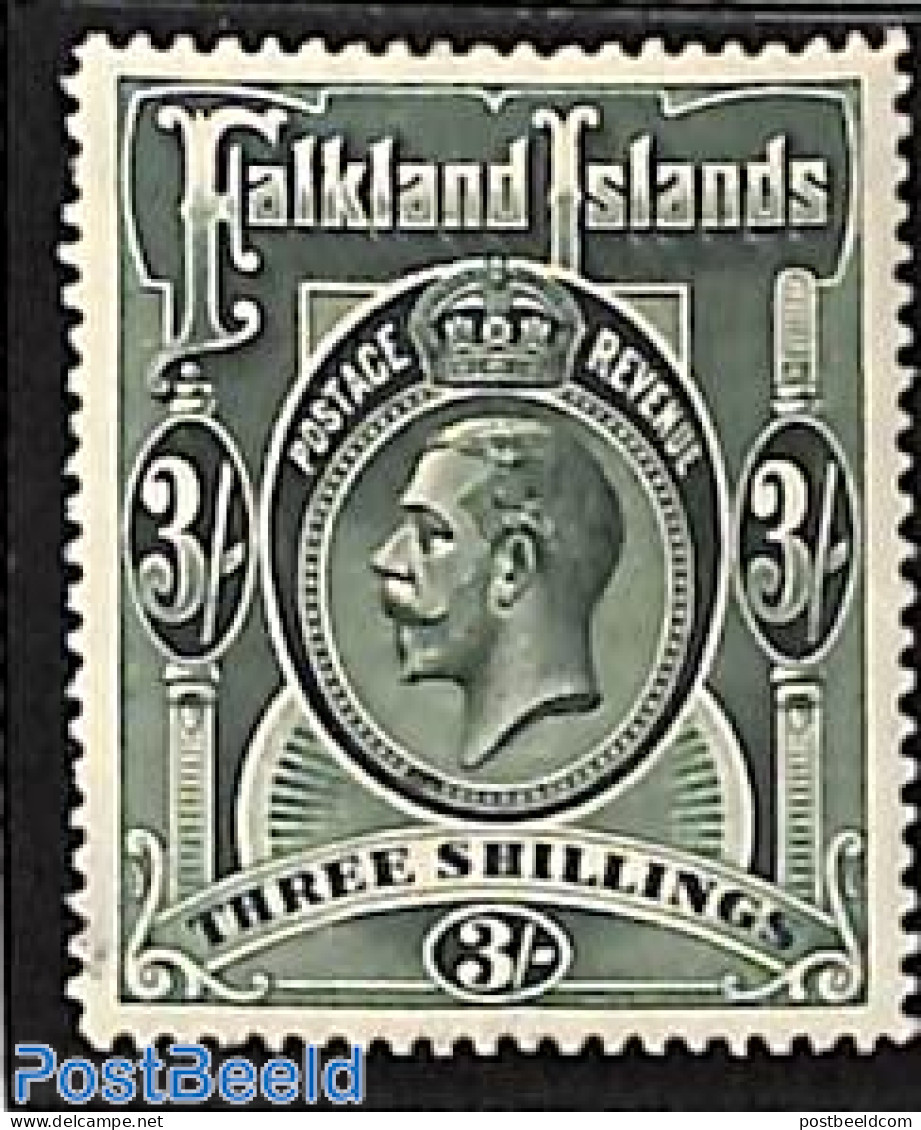 Falkland Islands 1912 3Sh, WM3, Stamp Out Of Set, Unused (hinged) - Autres & Non Classés