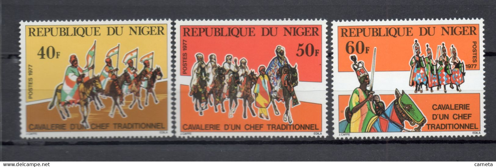 NIGER  N° 407 à 409   NEUFS SANS CHARNIERE  COTE 4.00€     CHEVAL ANIMAUX CAVALERIE - Niger (1960-...)
