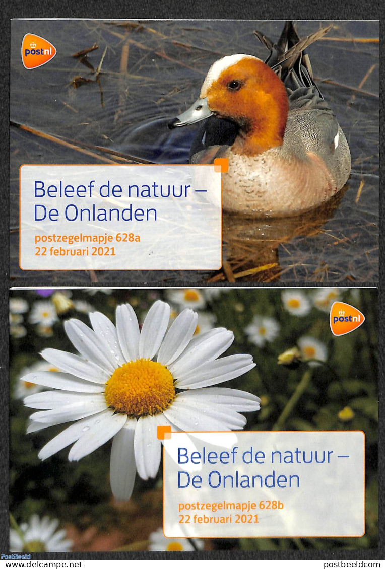 Netherlands 2021 Presentation Pack No. 628a+b, Mint NH, Nature - Birds - Butterflies - Fish - Flowers & Plants - Insects - Carnets Et Roulettes