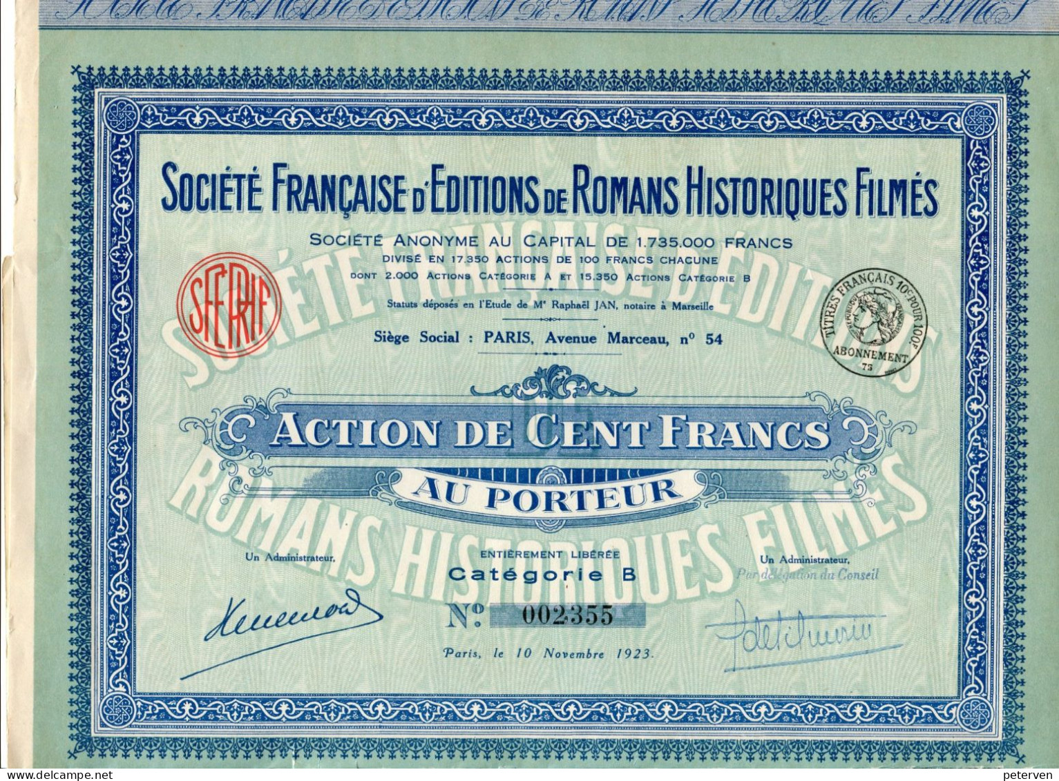 Francaise D'ÉDITIONS De ROMANS HISTORIQUES FILMÉS - Cinéma & Theatre