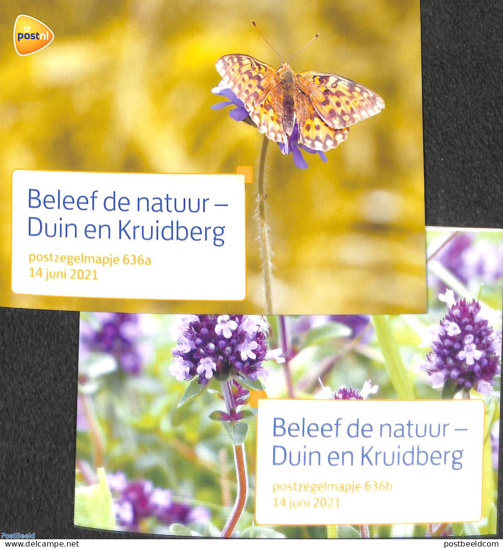 Netherlands 2021 Nature, Duin & Kruidberg, Presentation Pack 636a+b, Mint NH, Nature - Animals (others & Mixed) - Bird.. - Neufs