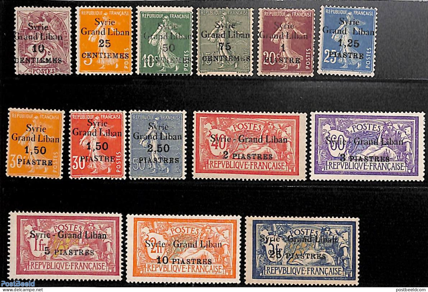 Syria 1923 Overprints 14v, Unused (hinged) - Syria