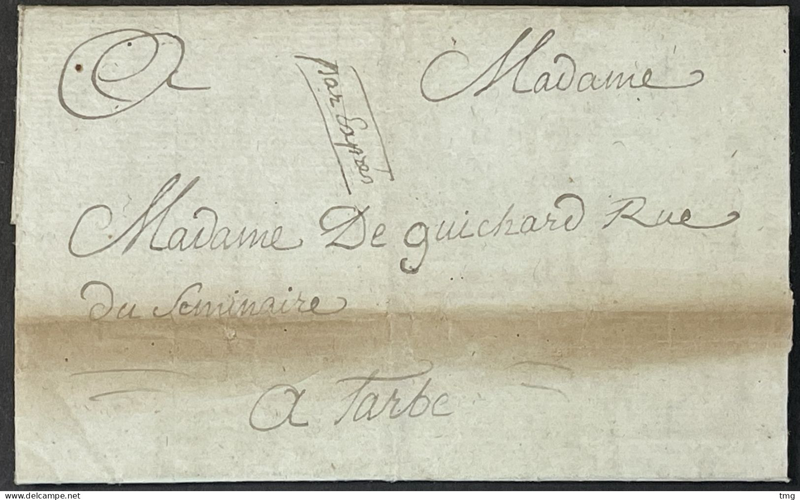 Lettre LAC Bordeaux Gironde à Tarbes 31.07.1783 France – 9ciel - 1701-1800: Precursors XVIII