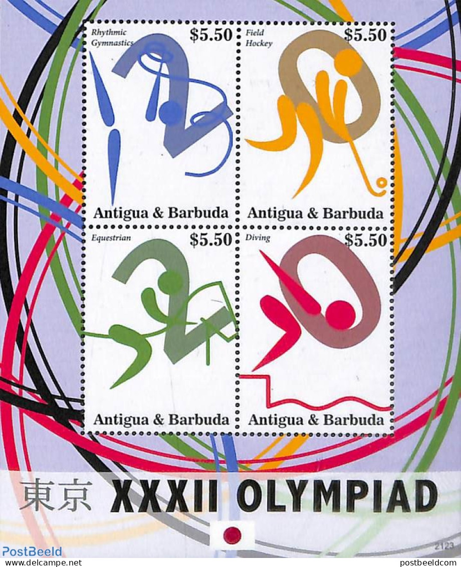 Antigua & Barbuda 2021 Olympic Games 4v M/s, Mint NH, Sport - Olympic Games - Antigua Et Barbuda (1981-...)