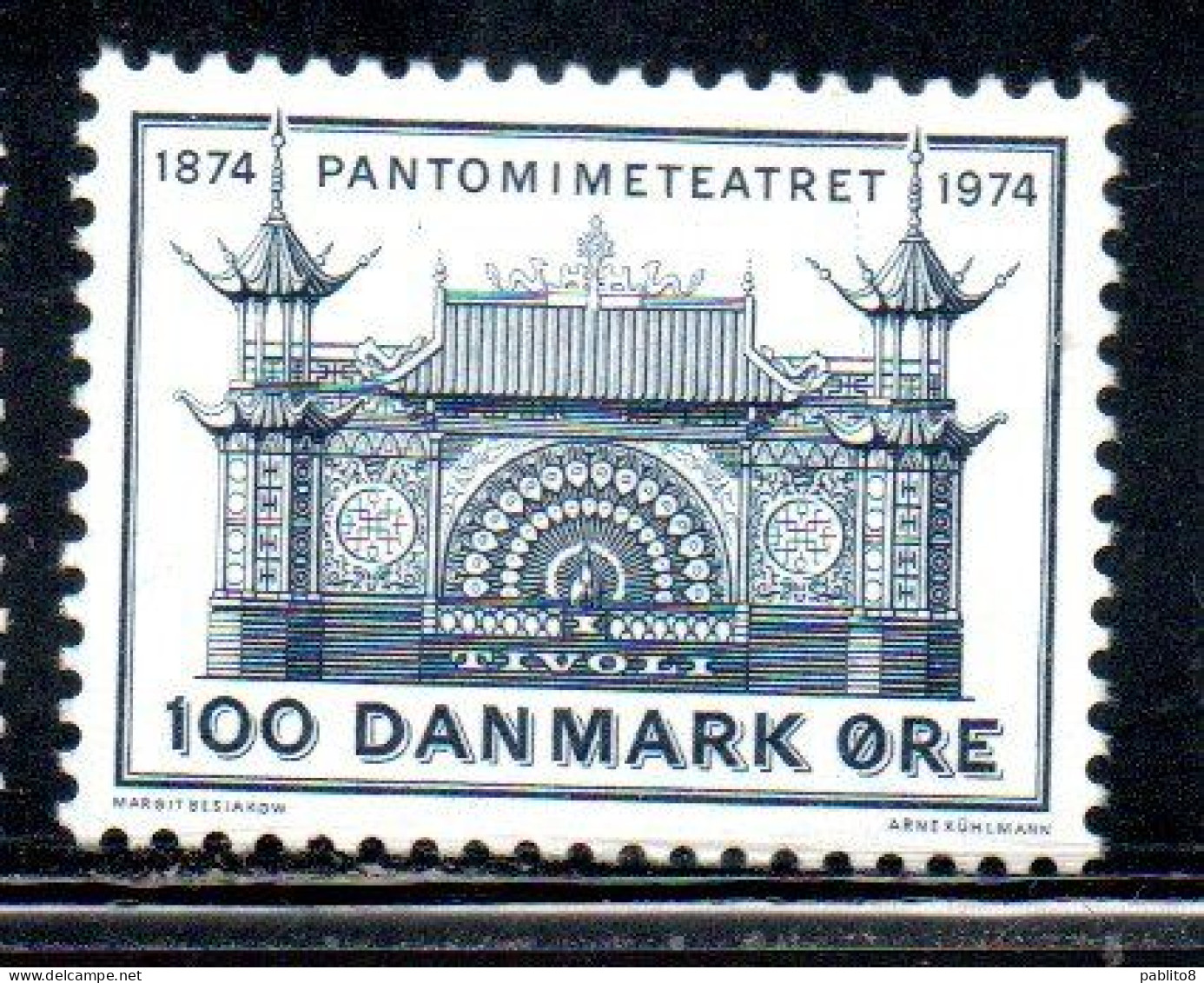 DANEMARK DANMARK DENMARK DANIMARCA 1974 PANTOMIME TEATHER TIVOLI 100o MNH - Unused Stamps