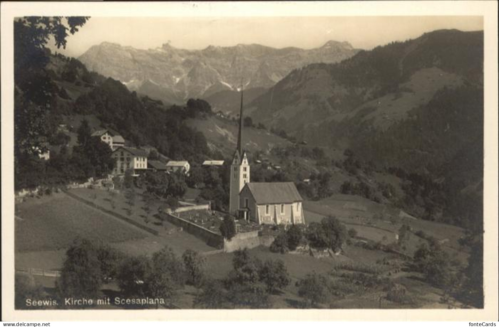 11019374 Seewis Kirche  Scesaplana  - Other & Unclassified