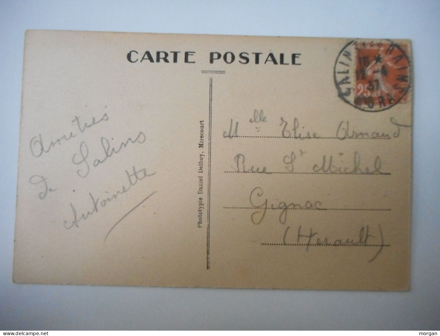 CPA 39 - SALINS LES BAINS - ANIMATION PLACE DE LA BARBARINE, HOTEL RESTAURANT 1937 - Other & Unclassified