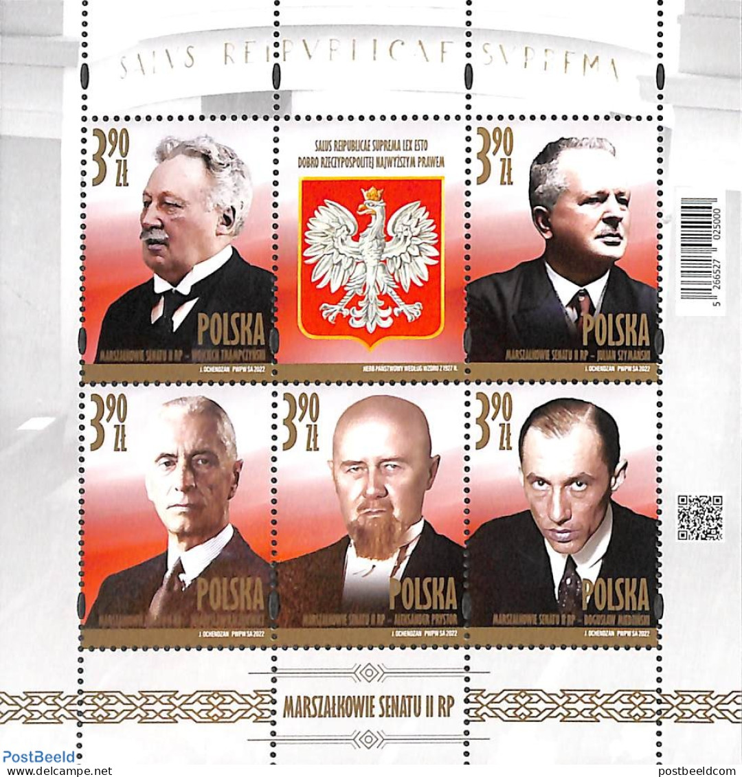 Poland 2022 2nd Republic Senate Marshalls 5v M/s, Mint NH - Unused Stamps