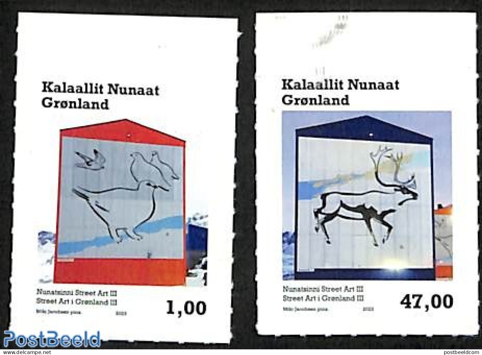 Greenland 2023 Street Art 2v S-a, Mint NH, Nature - Animals (others & Mixed) - Birds - Neufs