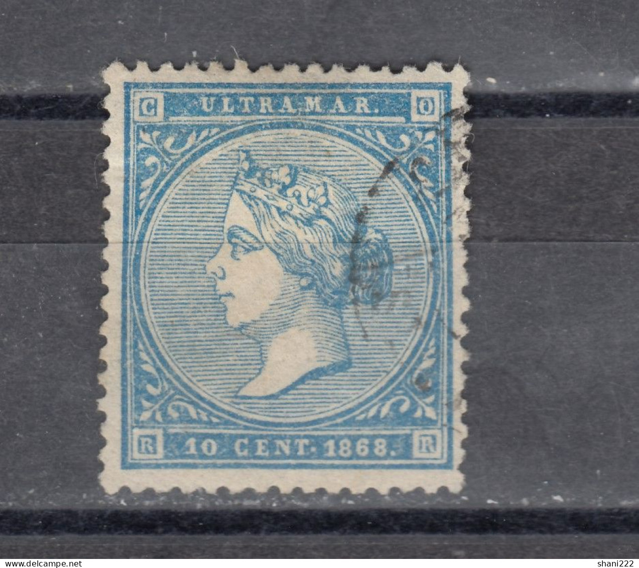 Cuba 1868, 10c Blue, Vf Used (e-887) - Autres & Non Classés