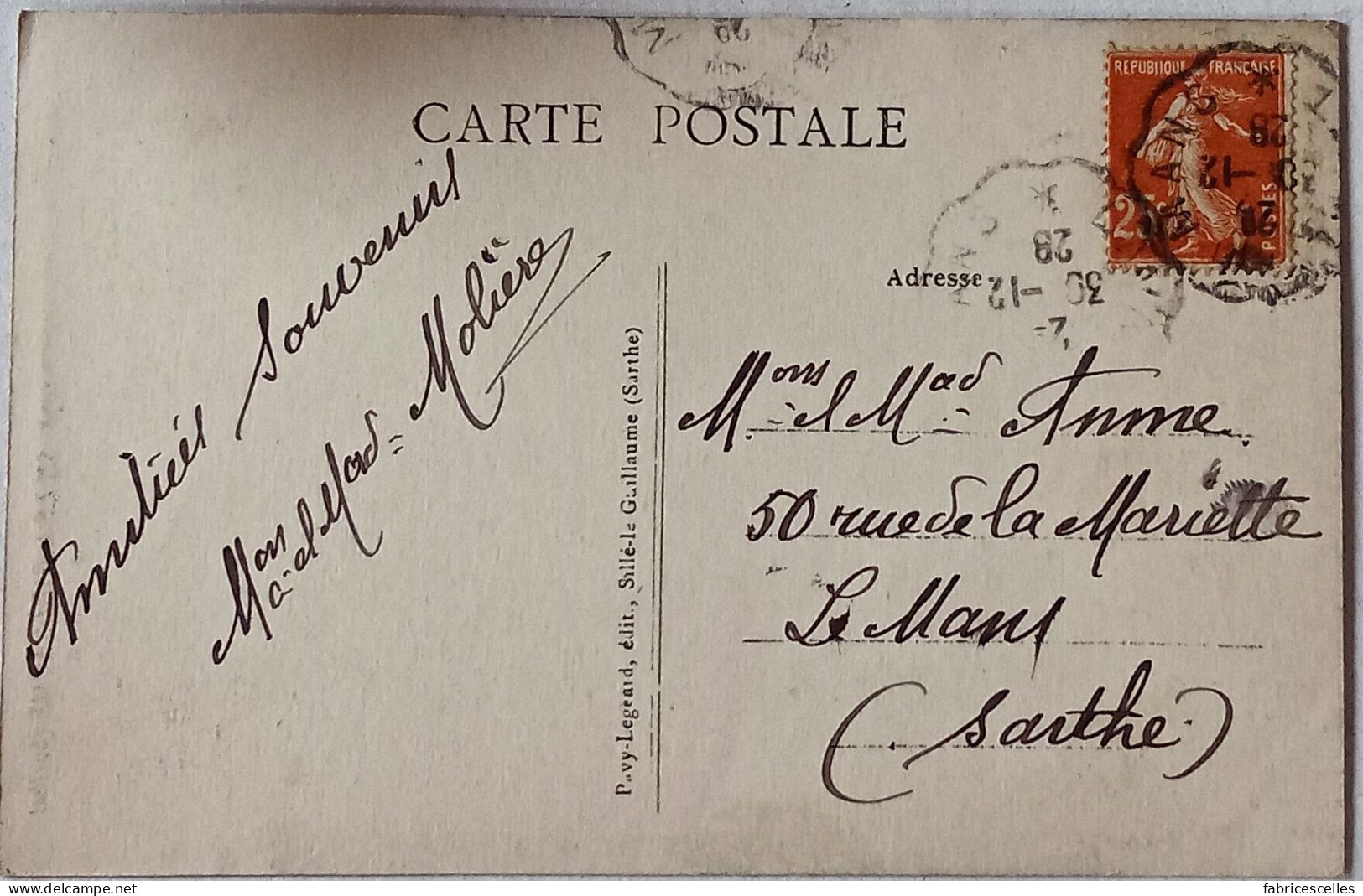 CPSM  Circulée 1928,  Sillé Le Guillaume (Sarthe) - Le Château.  (92) - Sille Le Guillaume