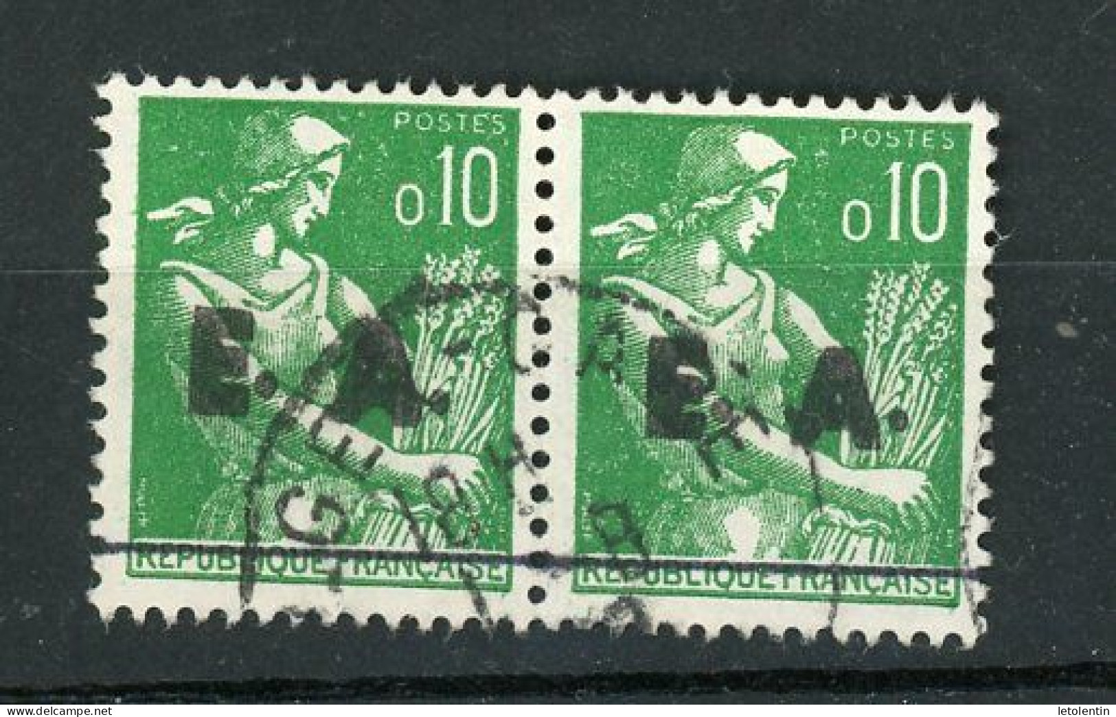 ALGÉRIE : TYPE MOISSONNEUSE - (SURCH. EA) N° Yvert 354 Obli. - Algérie (1962-...)