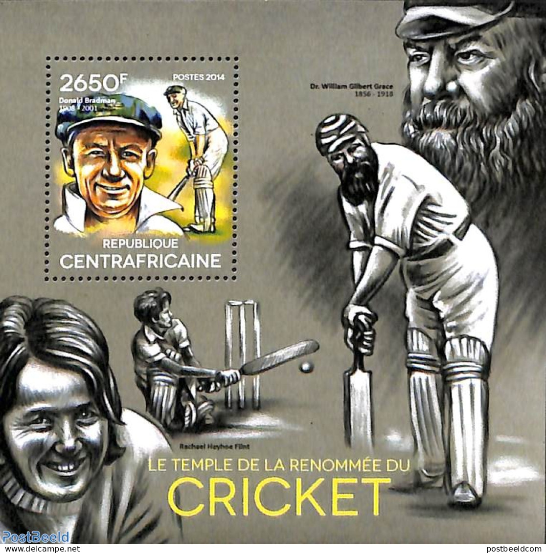 Central Africa 2014 Cricket S/s, Mint NH, Sport - Cricket - Cricket