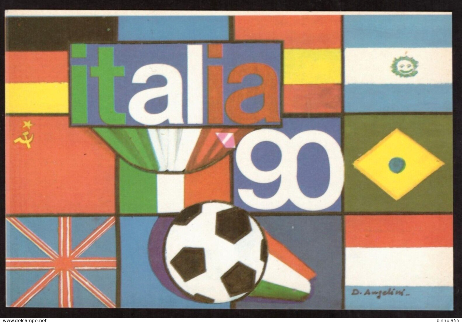 Cartolina Autoadesiva Italia 90 Campionati Di Calcio Non Viaggiata - Soccer