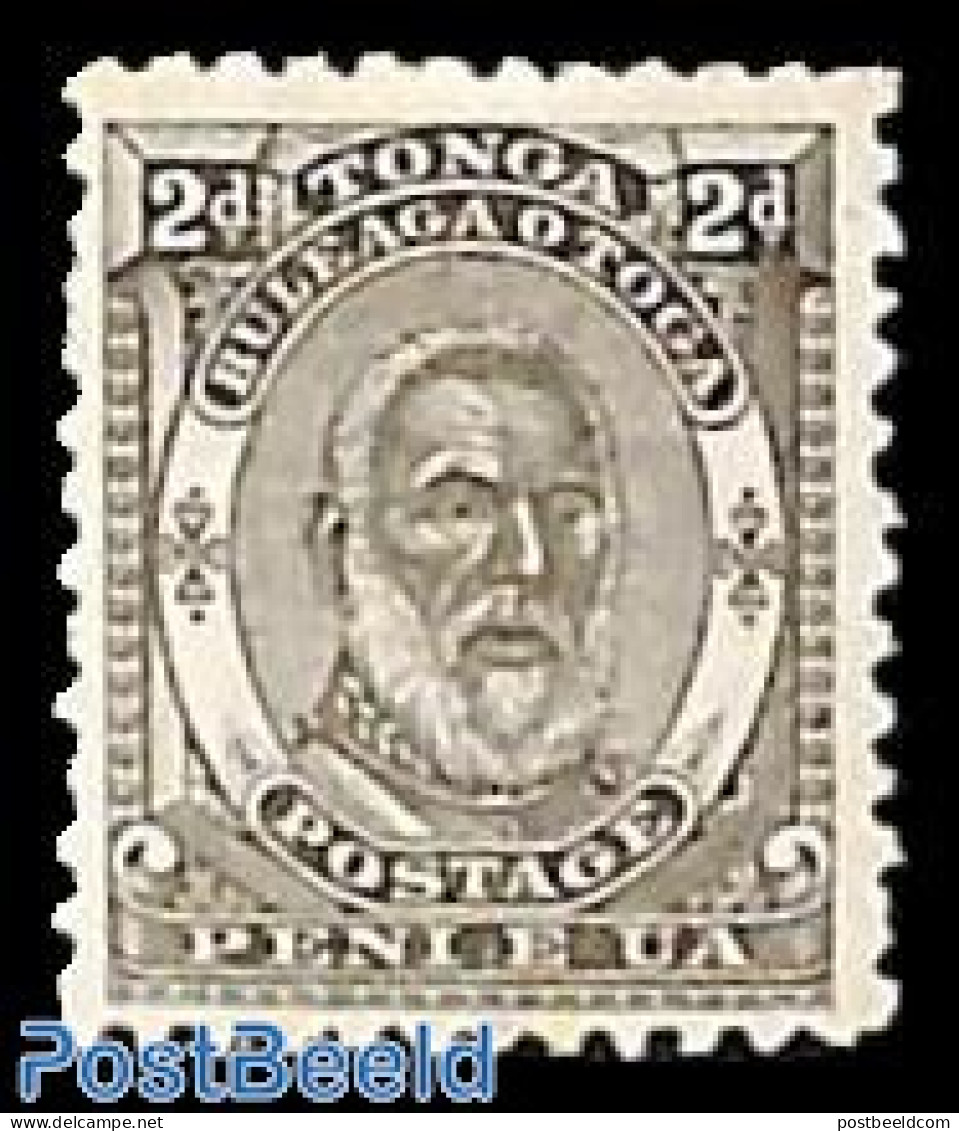 Tonga 1892 2d, Stamp Out Of Set, Without Gum, Unused (hinged) - Other & Unclassified