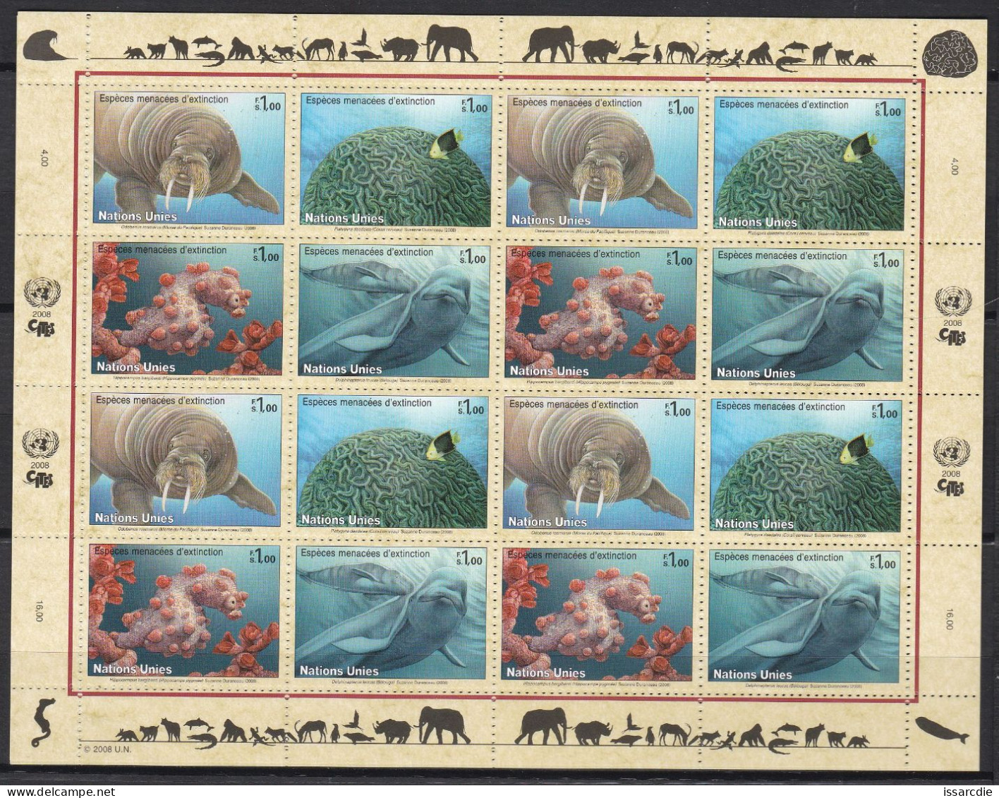 Nations-Unis Genève Feuillet 2008 Protection De La Nature Neufs ** - Unused Stamps