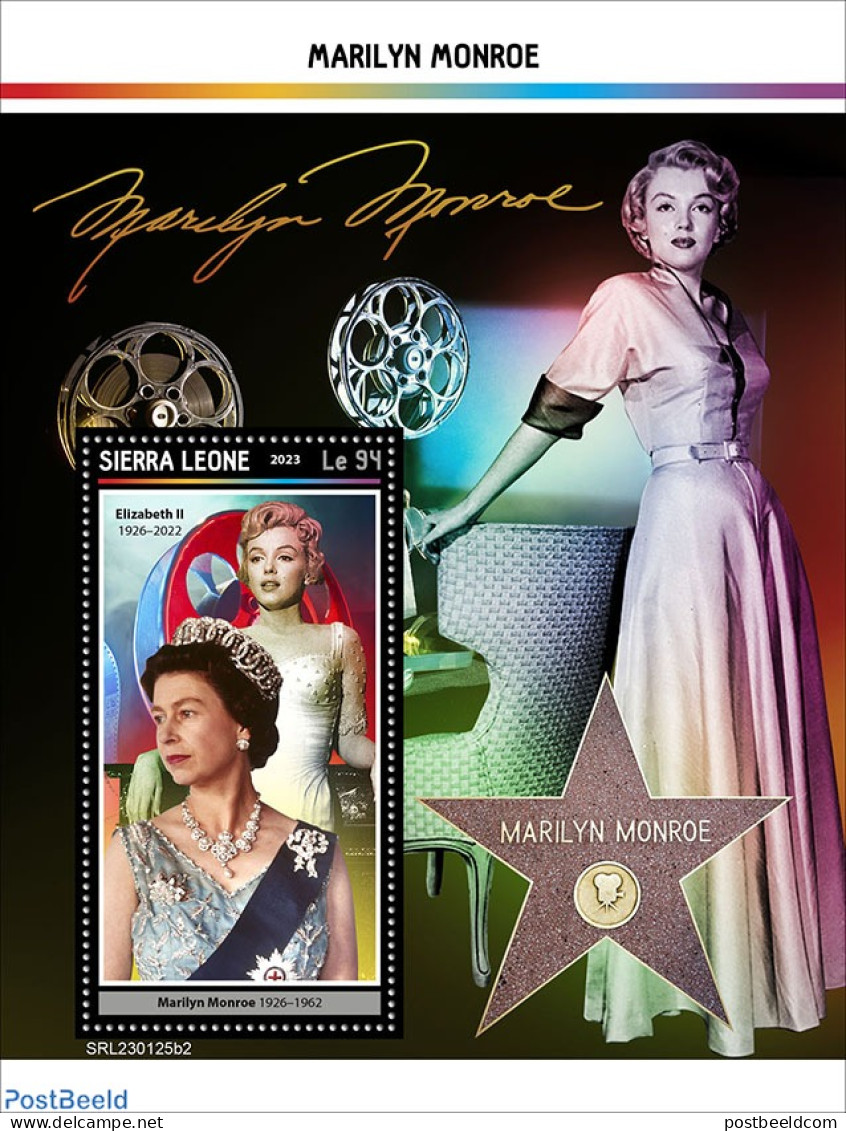 Sierra Leone 2023 Marilyn Monroe, Mint NH, History - Performance Art - Kings & Queens (Royalty) - Marilyn Monroe - Mov.. - Familles Royales