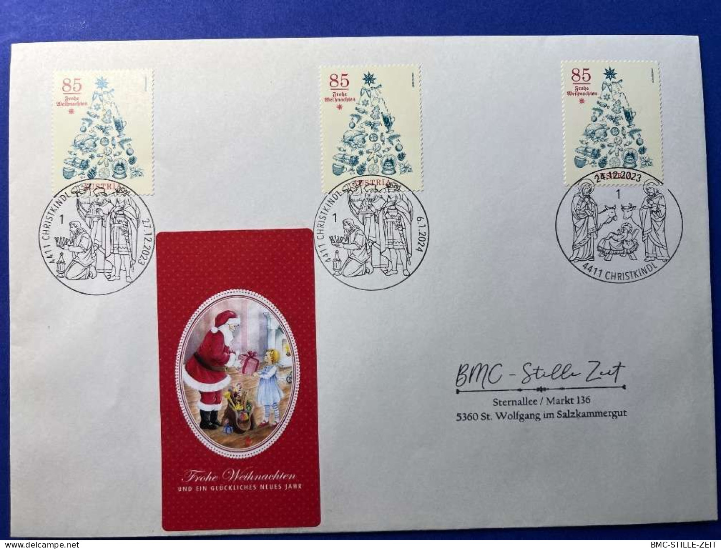 UNIKAT - Schmuckkuvert Christkindl 24.12.2023/27.12.2023/06.01.2024 - Covers