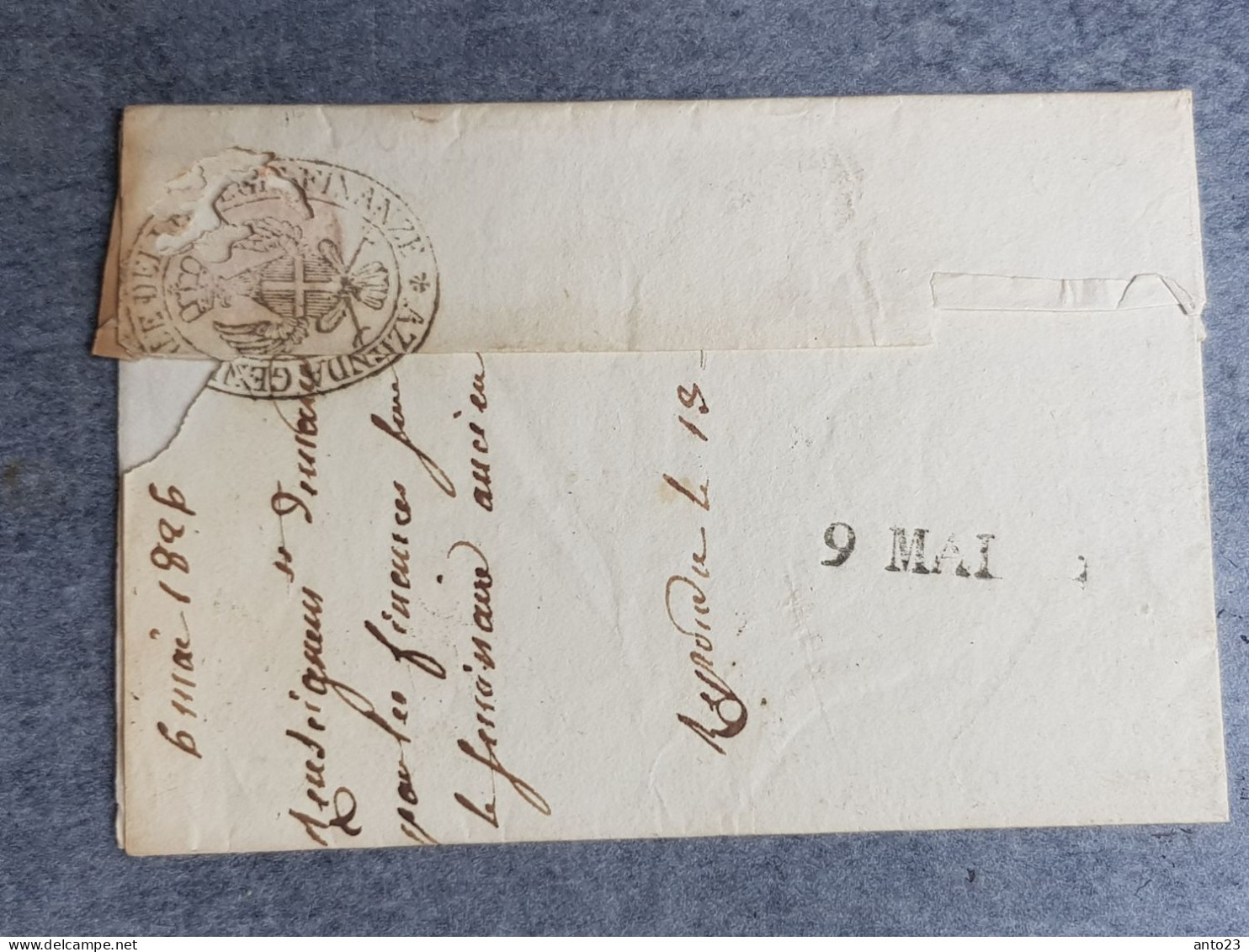 1826 Marque Postale Pour Moutiers  Cachet  Au Dos Agent Générale De La Finances Ferroviaire - Lsc - - 1801-1848: Précurseurs XIX