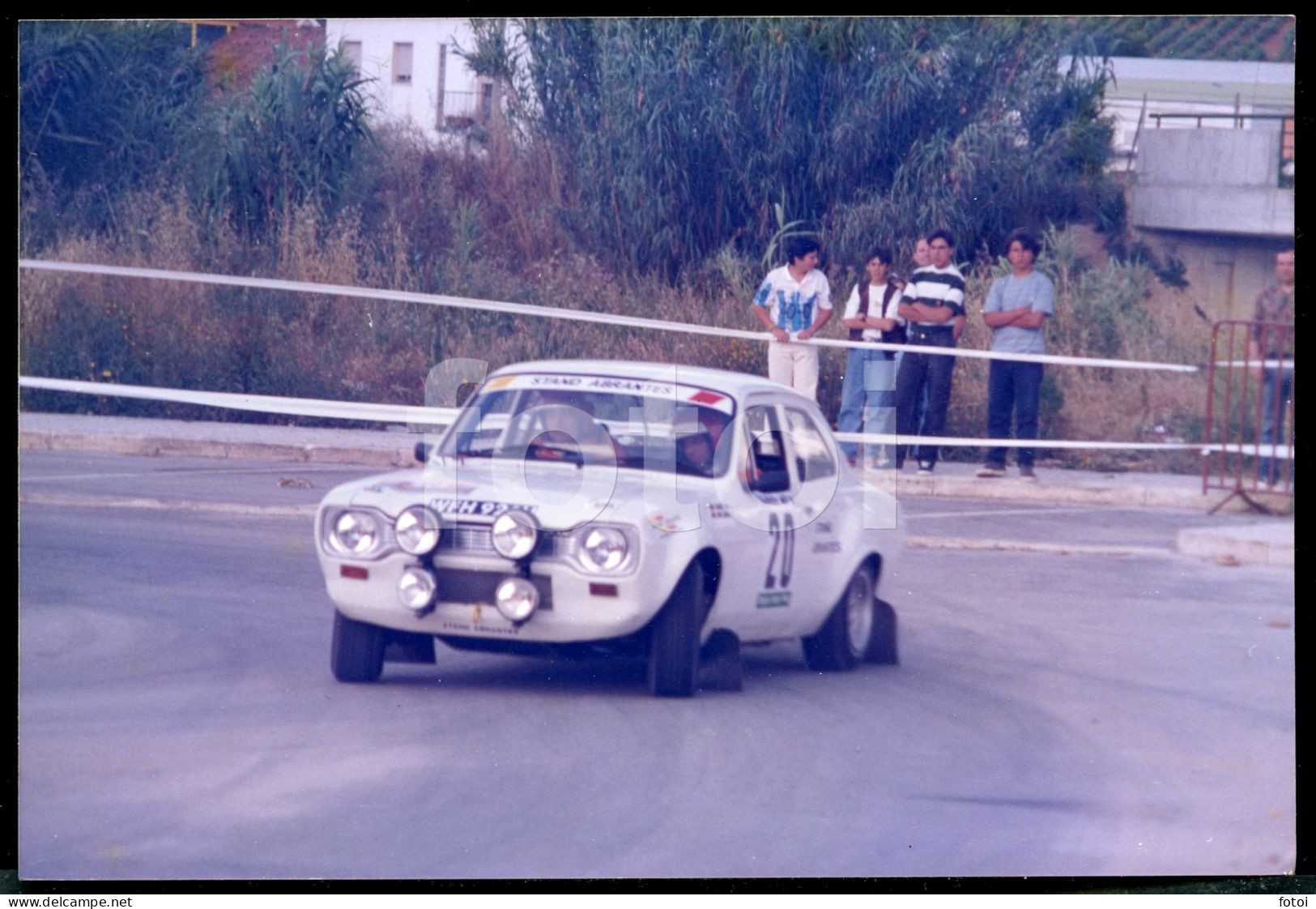 1990s ORIGINAL PHOTO RALLYE RALLY RALI VERDE PINO RACING CAR FORD ESCORT MKI COSWORTH STAND ABRANTES - Automobiles