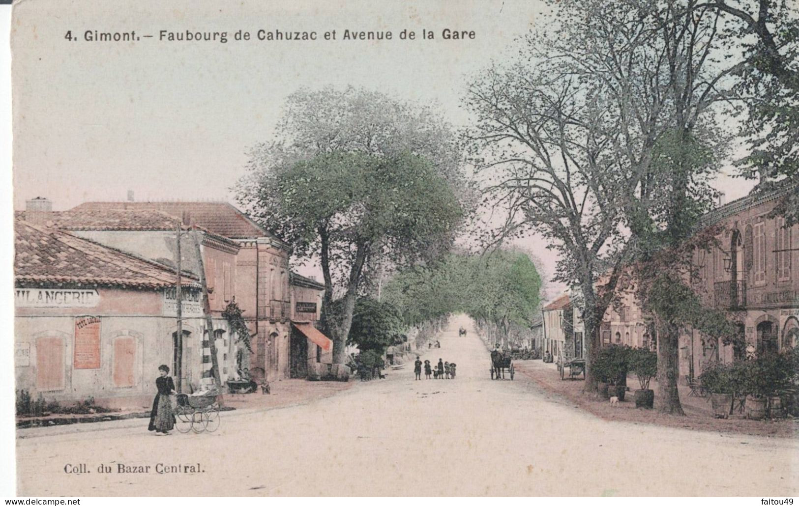 32 - GIMONT - Faubourg De Cahuzac Et Avenue De La Gare Colorisée 30 - Autres & Non Classés