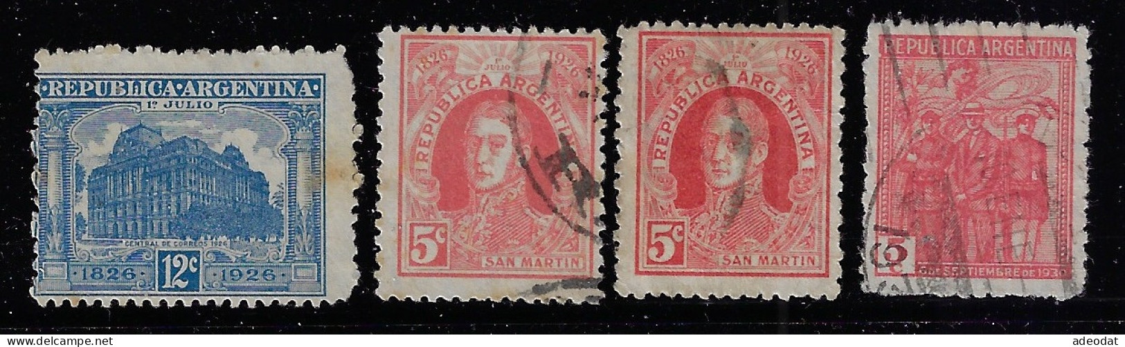 ARGENTINA  1926  SCOTT #359(2),360,379 USED - Usados