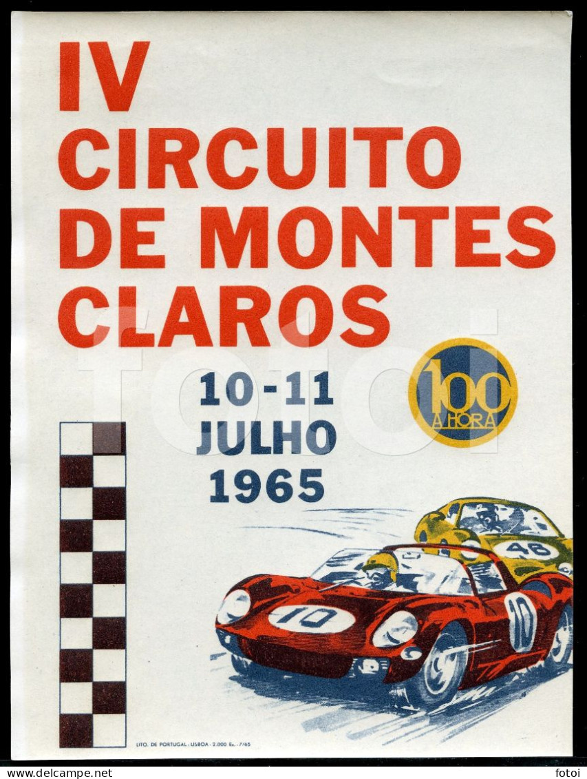 1965 CIRCUITO MONTES CLAROS CORRIDA AUTOMOVEIS ORIGINAL FLYER Automobile RALI RALLY RALLYE PORTUGAL RACING CAR COURSE - Publicités