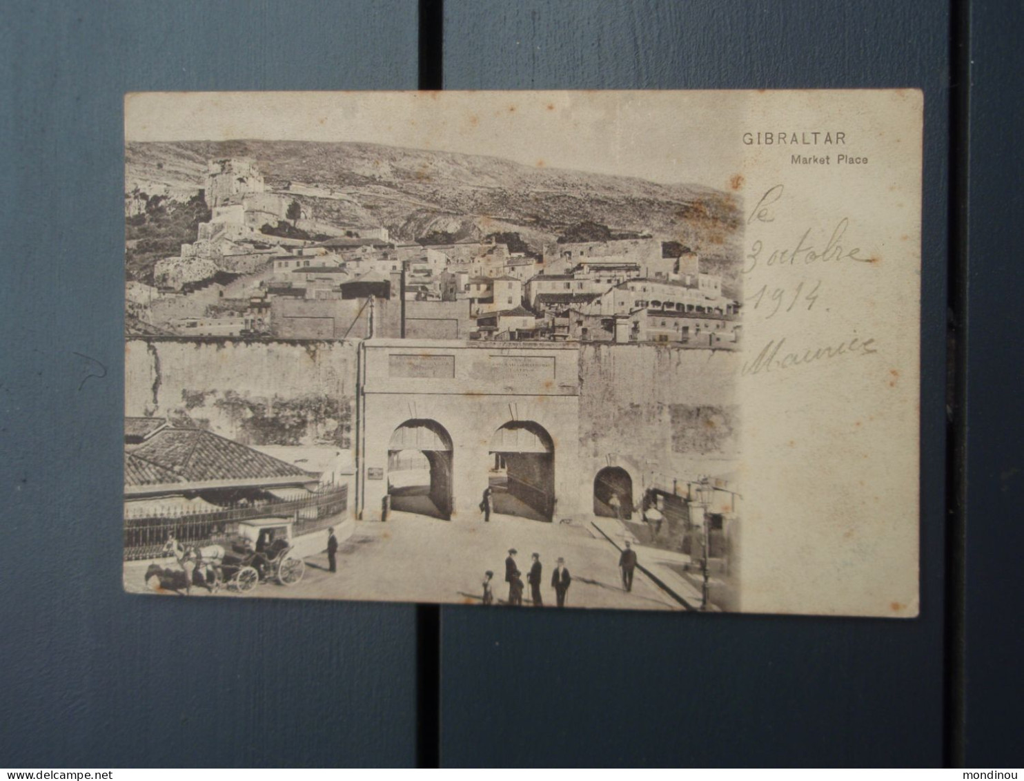 Cpa GIBRALTAR Market Place. 3 Octobre 1914 - Gibraltar