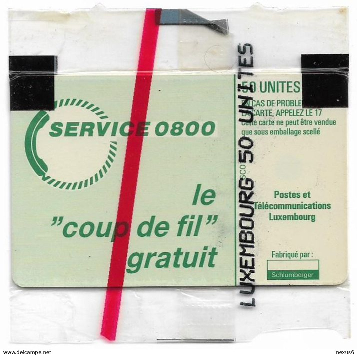 Luxembourg - P&T - Service 0800, No CN., SC6, 07.1991, 50Units, 50.000ex, NSB - Luxembourg