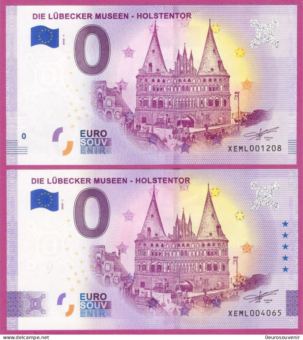 0-Euro XEML 2020-1 DIE LÜBECKER MUSEEN - HOLSTENTOR Set NORMAL+ANNIVERSARY - Essais Privés / Non-officiels