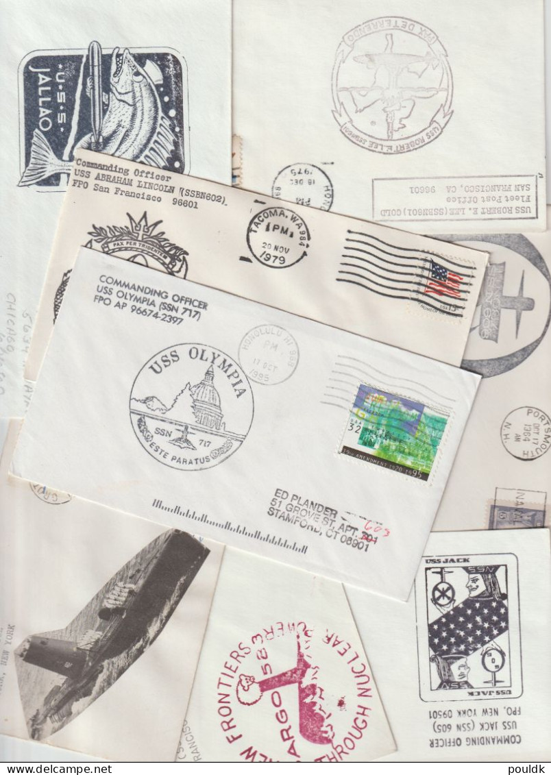 25 Ship Covers, Mostly US Submarines. Postal Weight 0,125 Kg. Please Read Sales Conditions Under Image Of Lot (009-125) - Militaria